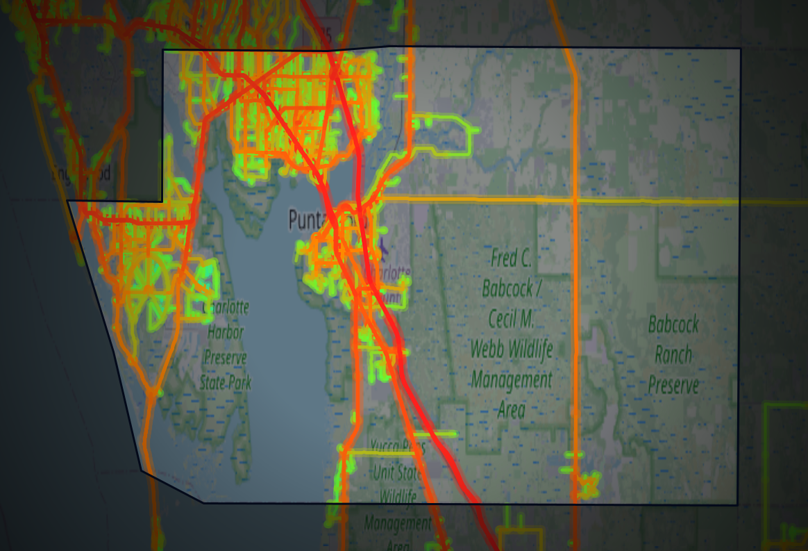 Traffic map of Charlotte, Florida