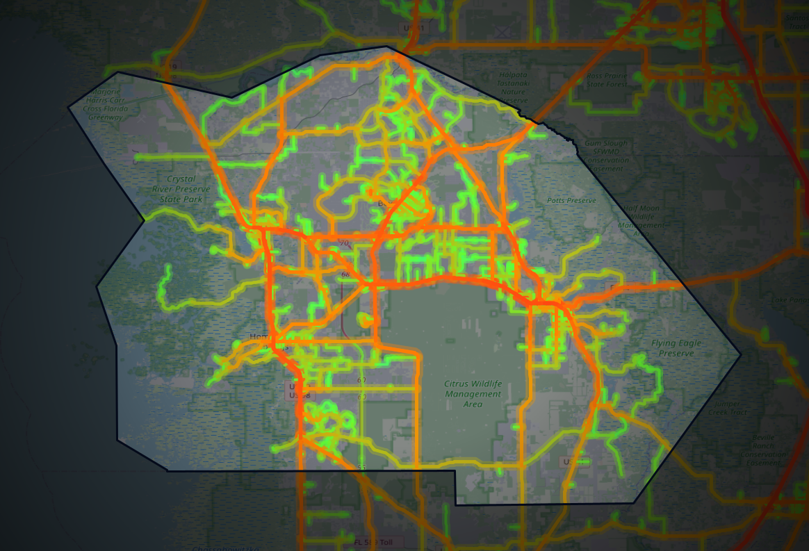 Traffic map of Citrus, Florida