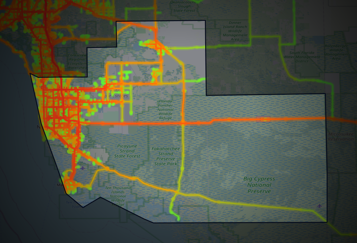 Traffic map of Collier, Florida