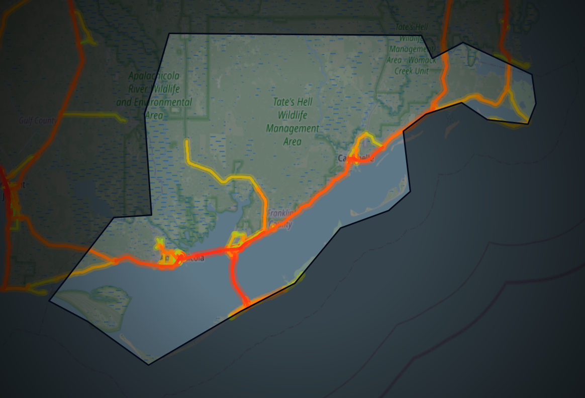 Traffic map of Franklin, Florida