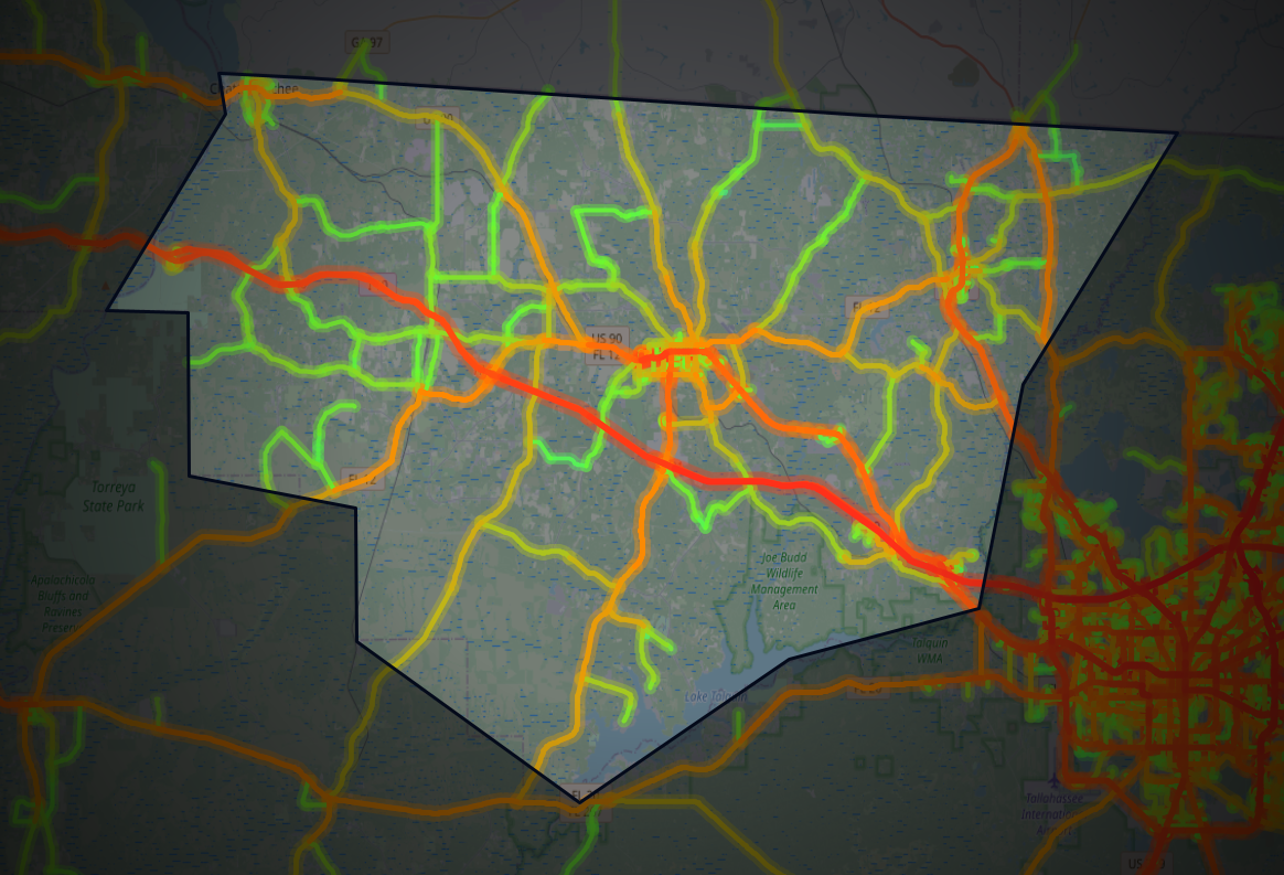 Traffic map of Gadsden, Florida