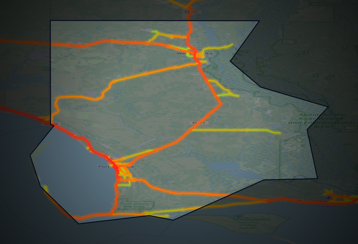 Traffic map of Gulf, Florida
