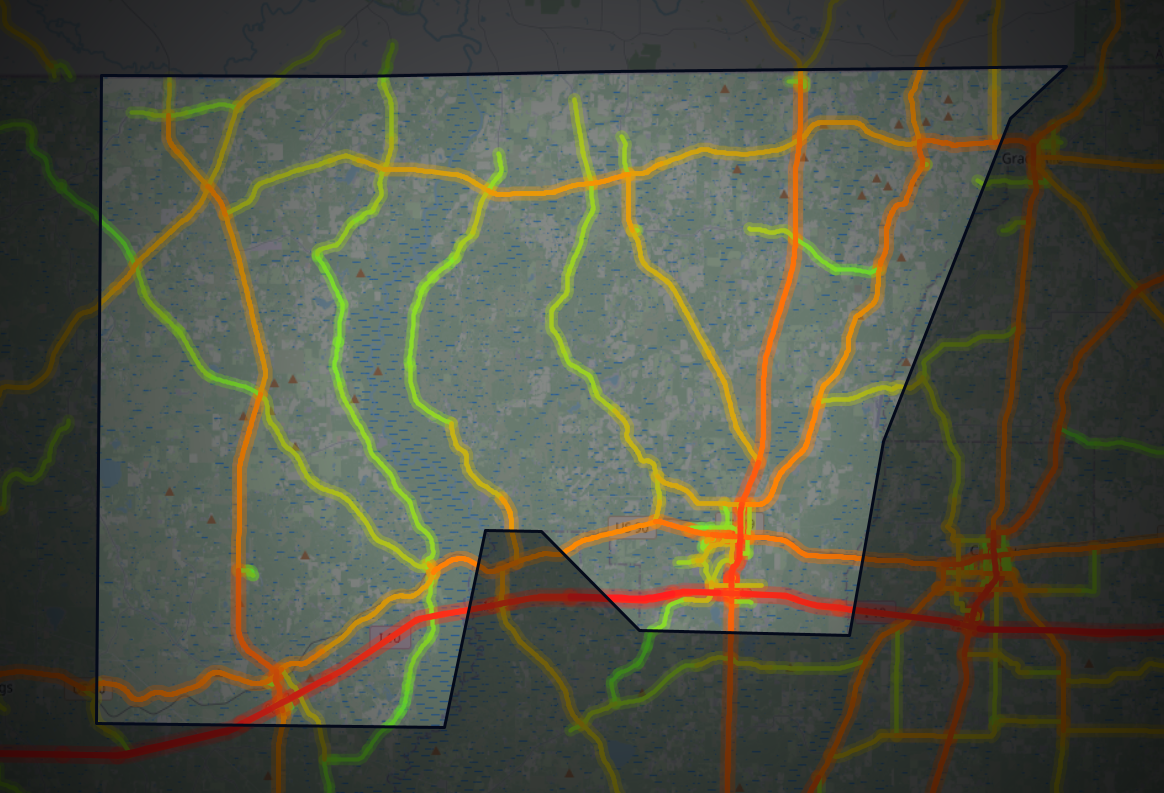 Traffic map of Holmes, Florida