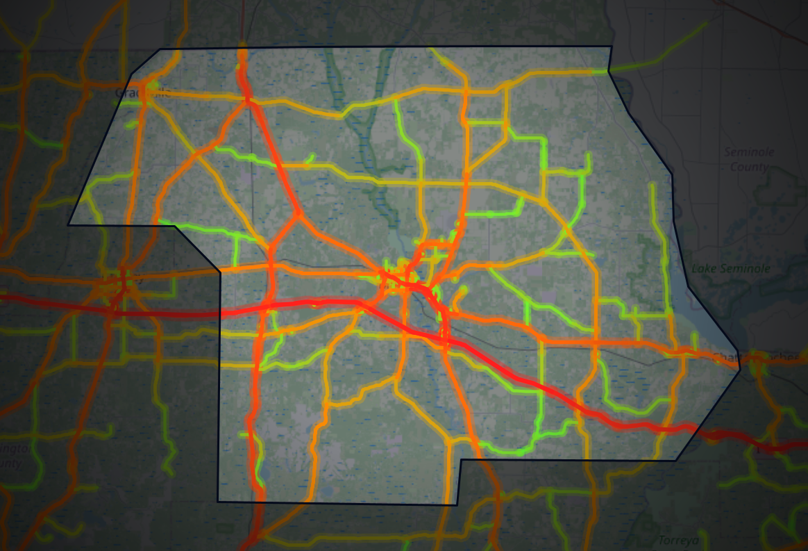 Traffic map of Jackson, Florida