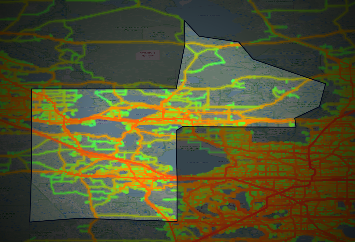 Traffic map of Lake, Florida