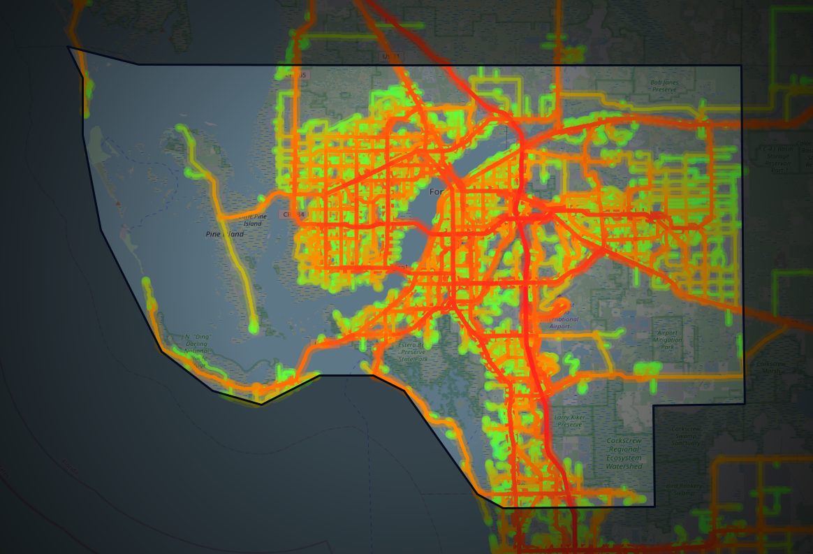 Traffic map of Lee, Florida