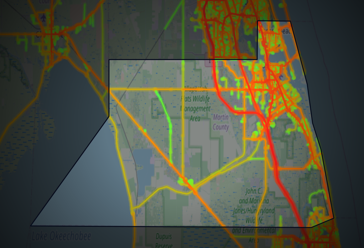 Traffic map of Martin, Florida