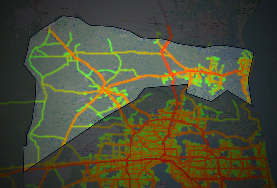 Traffic map of Nassau, Florida