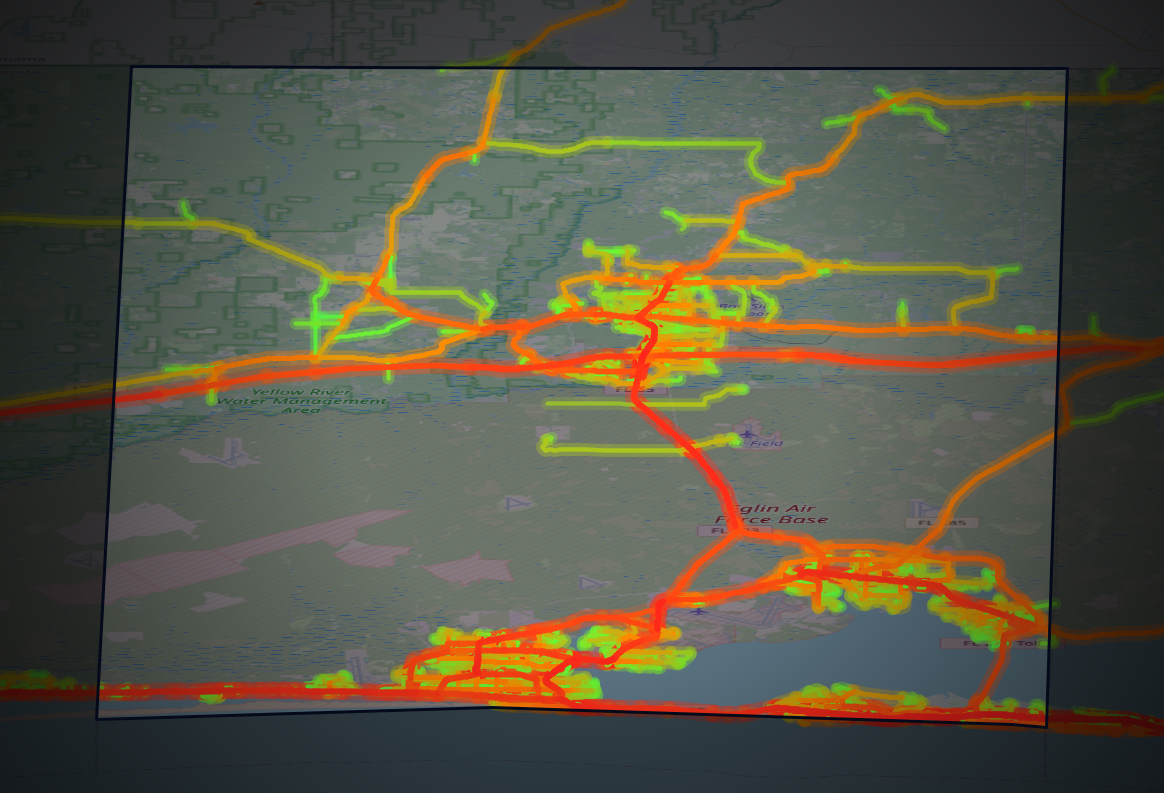 Traffic map of Okaloosa, Florida