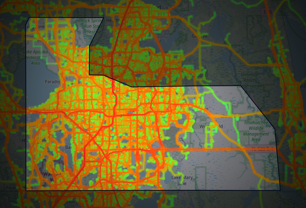 Traffic map of Orange, Florida