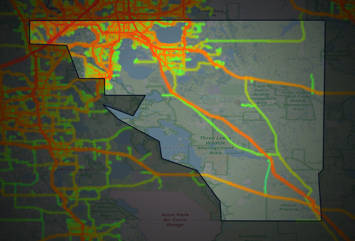 Traffic map of Osceola, Florida