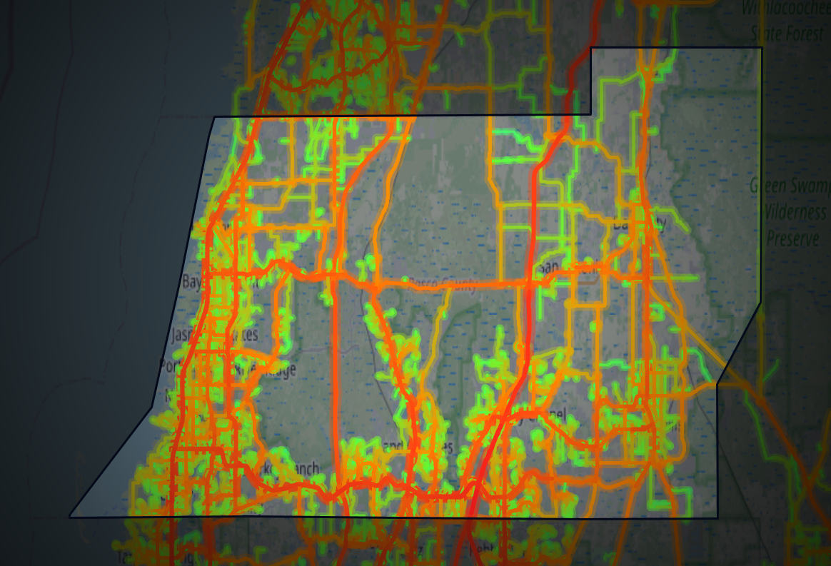 Traffic map of Pasco, Florida