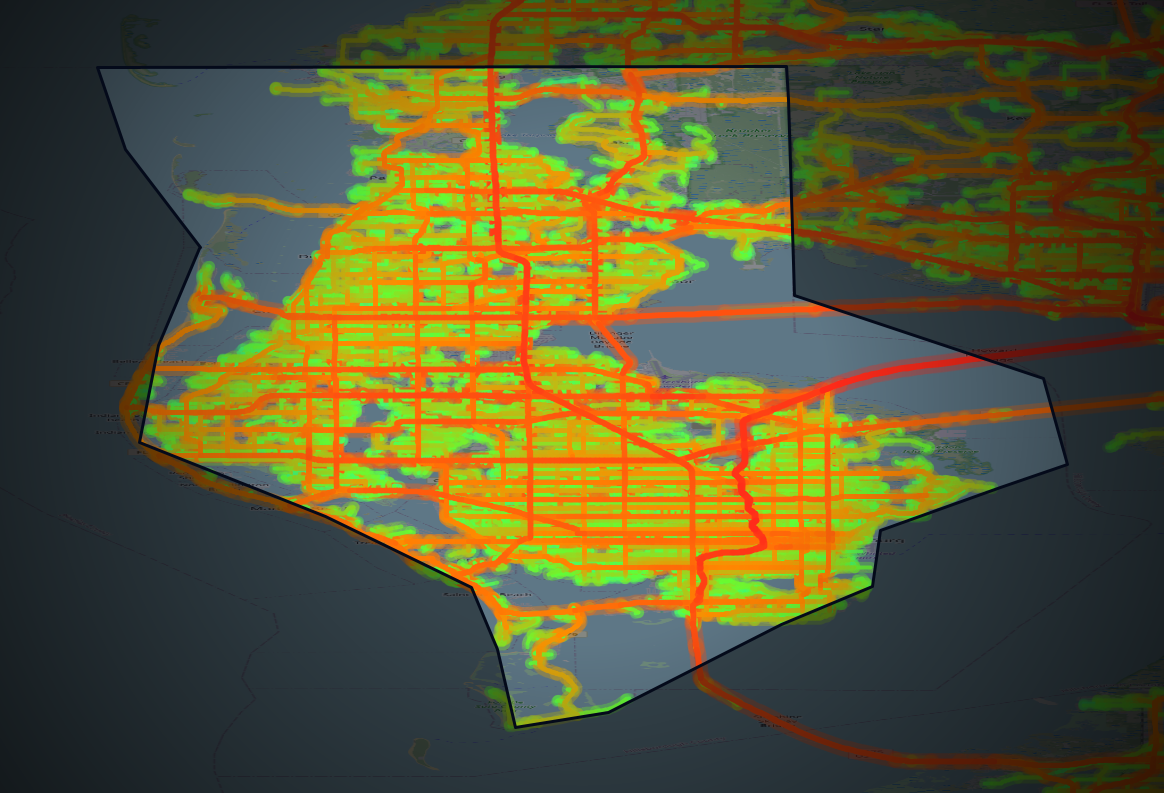 Traffic map of Pinellas, Florida