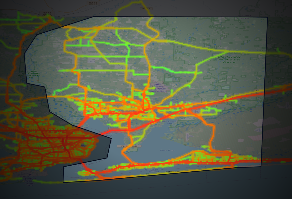 Traffic map of Santa Rosa, Florida