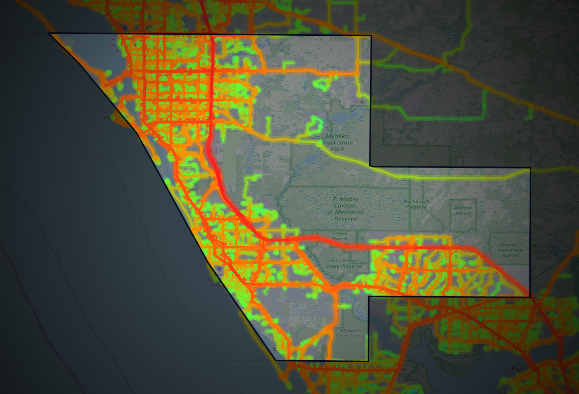 Traffic map of Sarasota, Florida