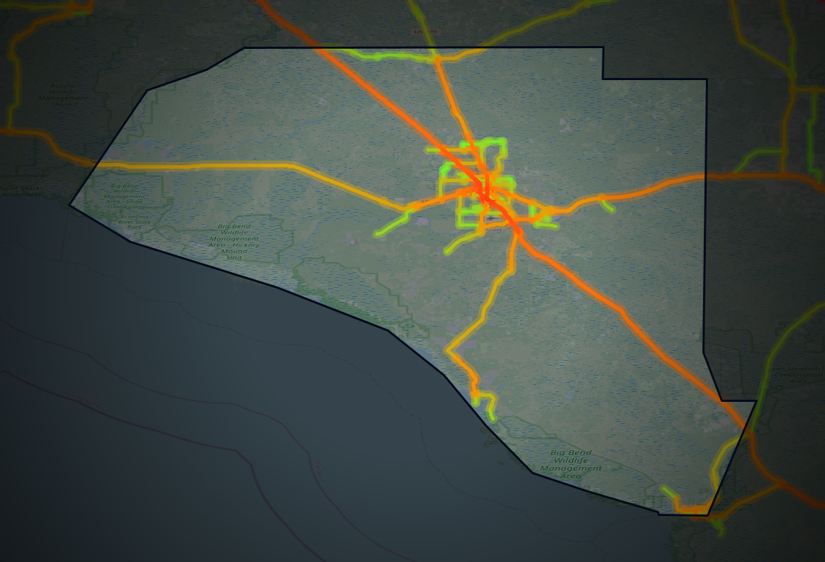 Traffic map of Taylor, Florida