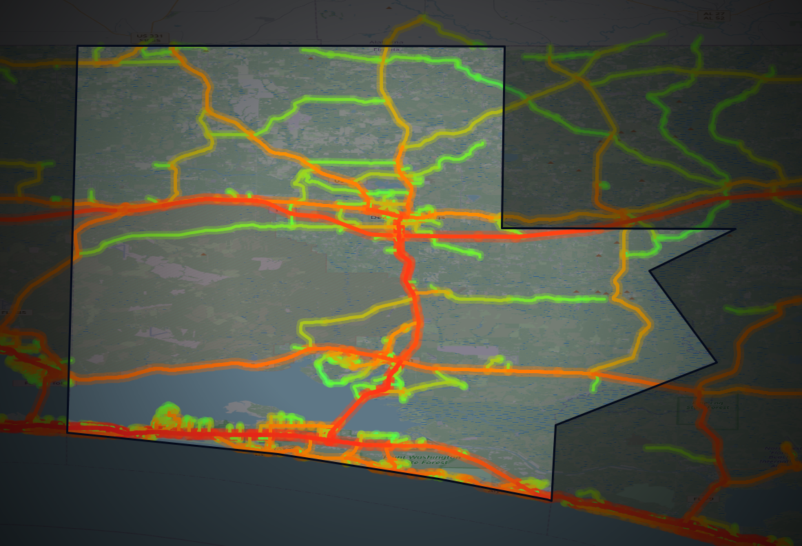 Traffic map of Walton, Florida