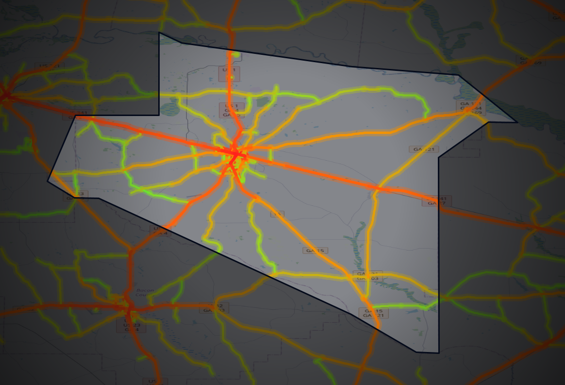 Traffic map of Appling, Georgia