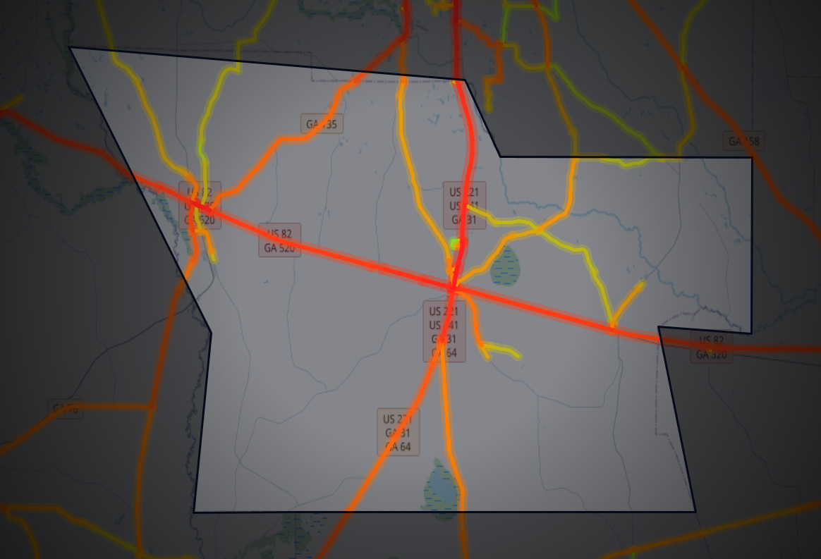 Traffic map of Atkinson, Georgia