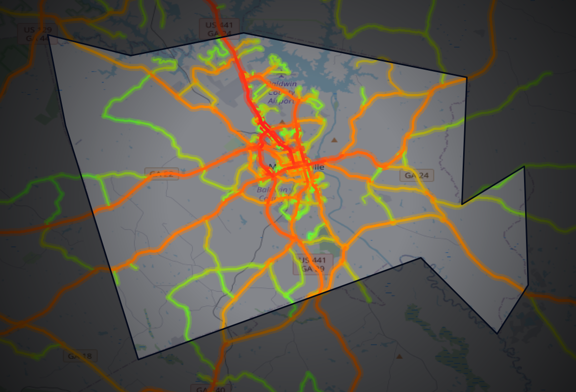 Traffic map of Baldwin, Georgia