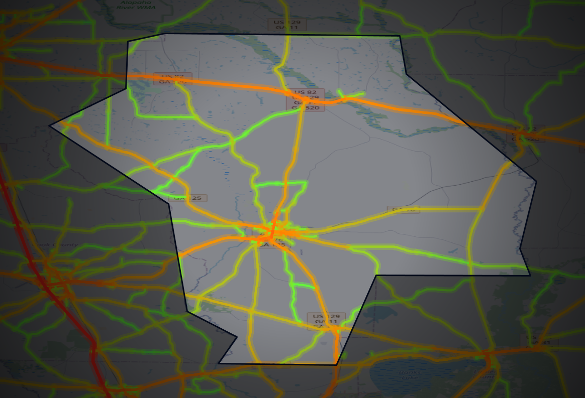 Traffic map of Berrien, Georgia