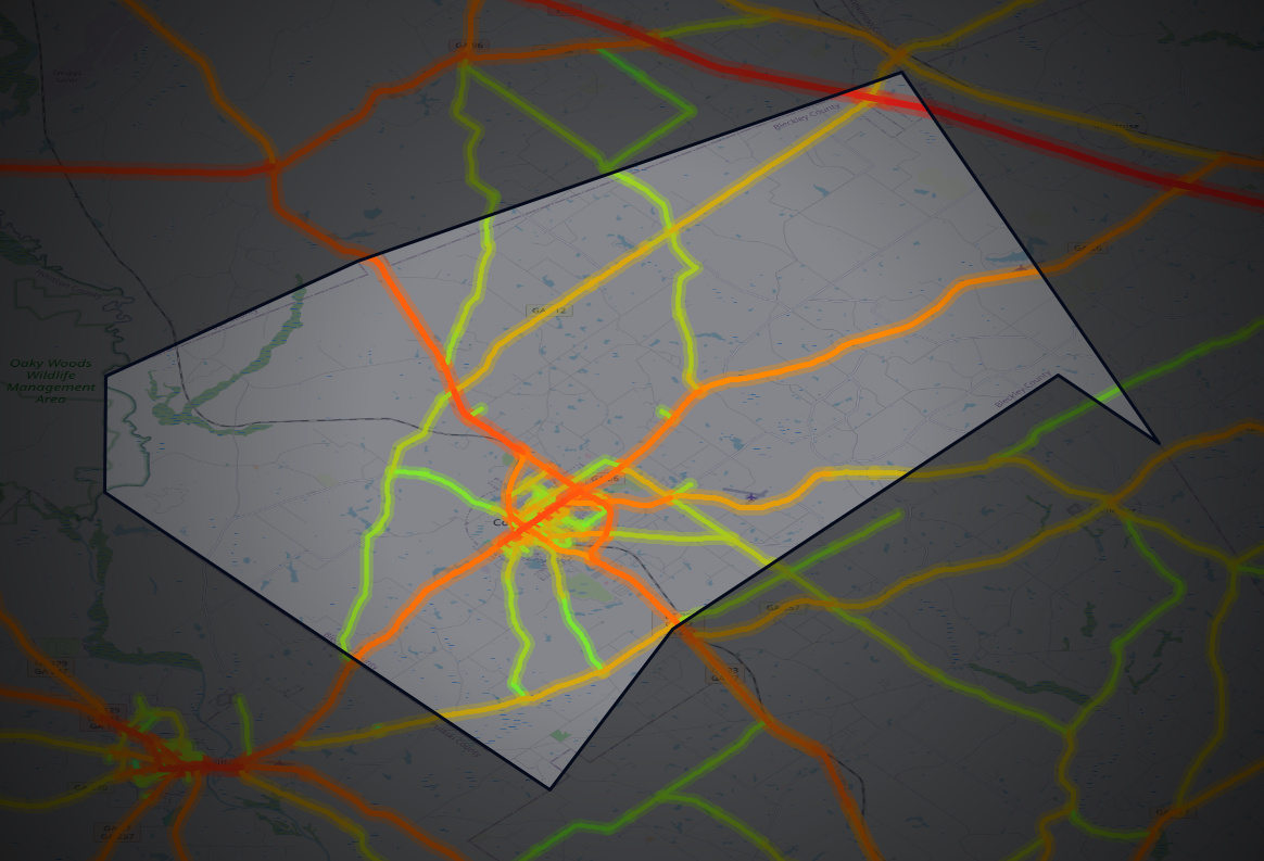 Traffic map of Bleckley, Georgia