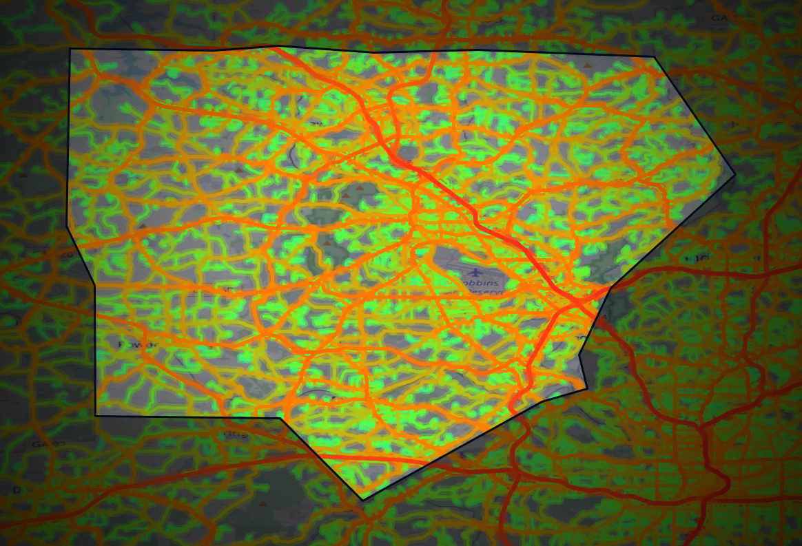 Traffic map of Cobb, Georgia