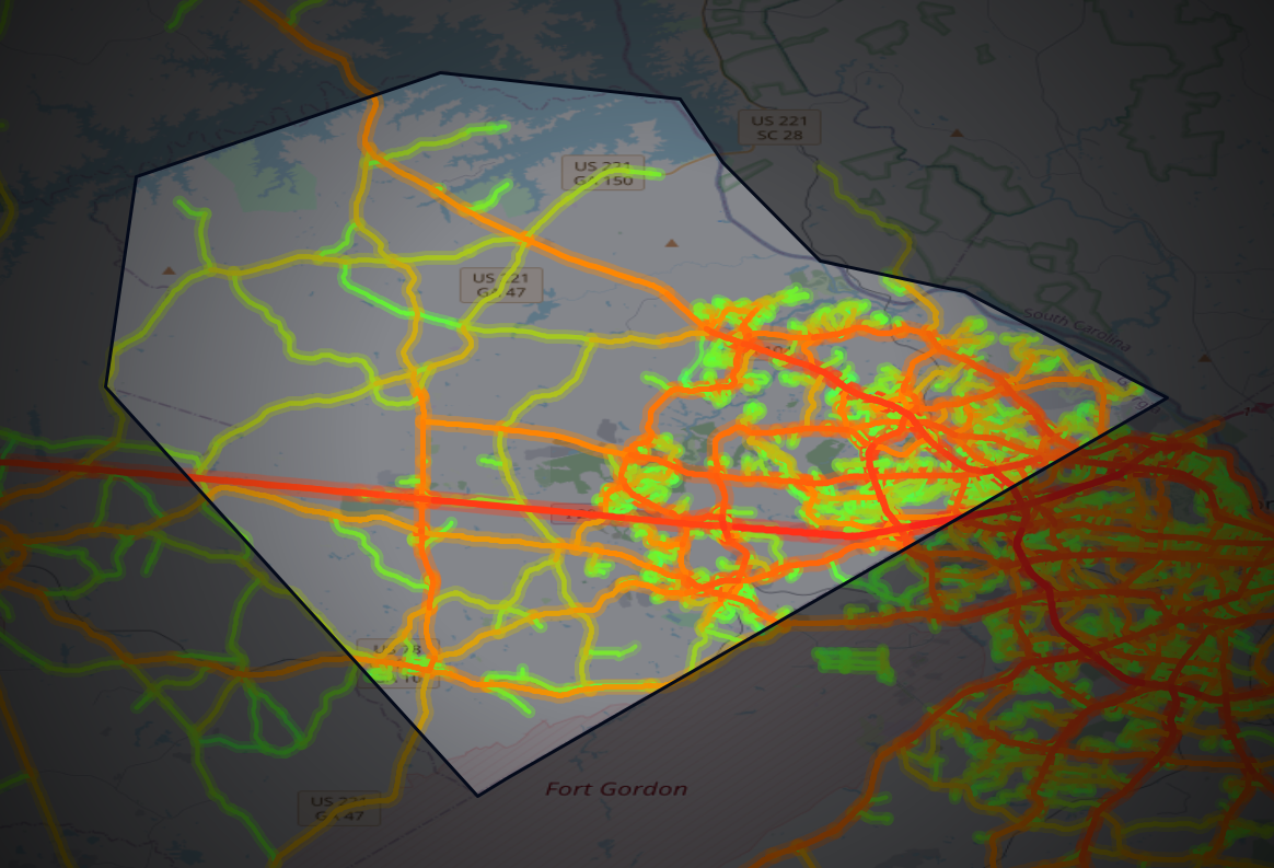 Traffic map of Columbia, Georgia