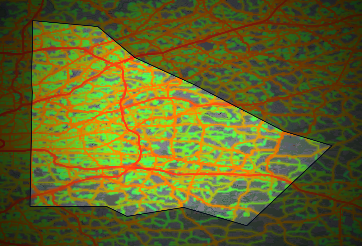 Traffic map of DeKalb, Georgia