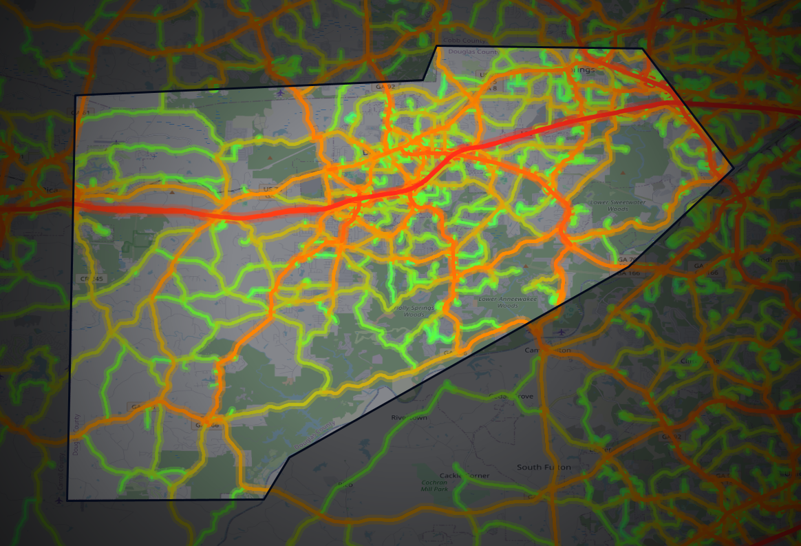 Traffic map of Douglas, Georgia