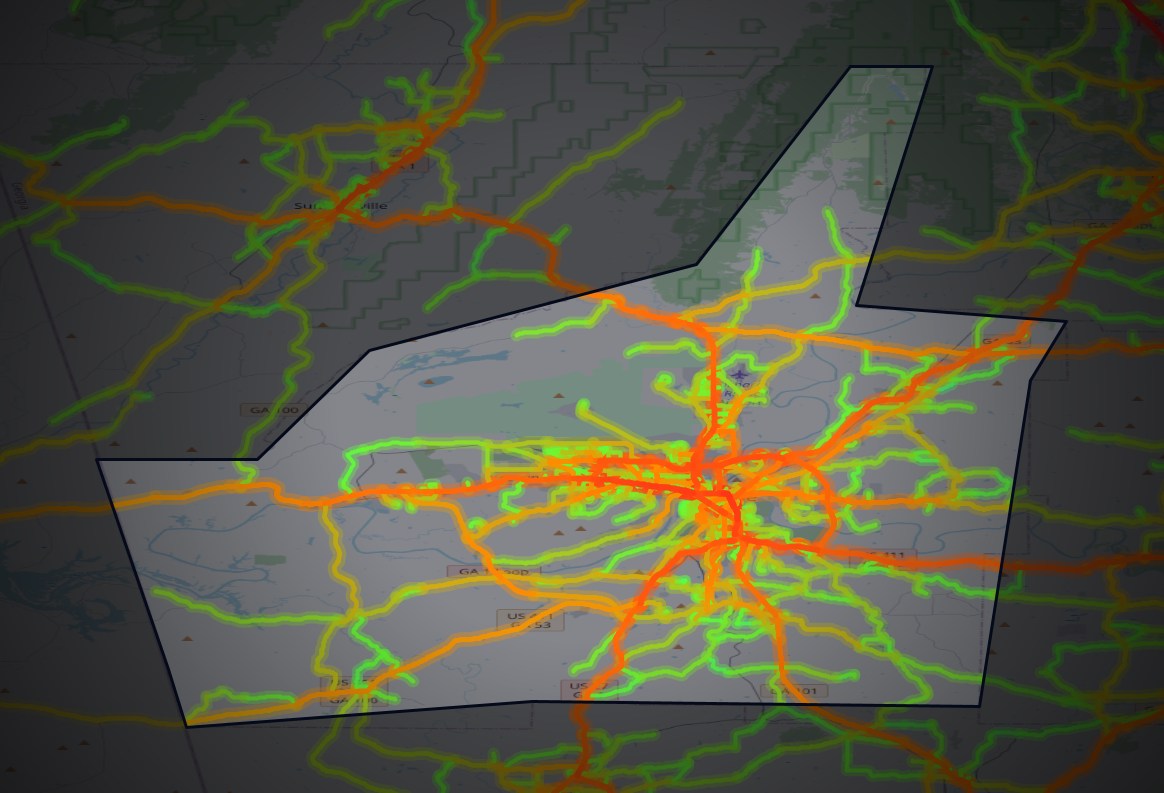 Traffic map of Floyd, Georgia