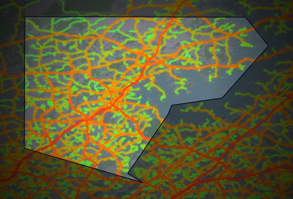 Traffic map of Forsyth, Georgia