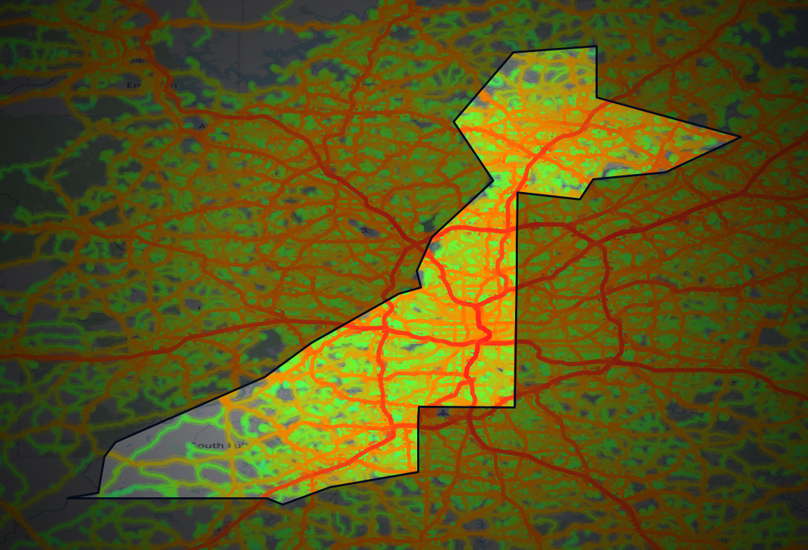 Traffic map of Fulton, Georgia