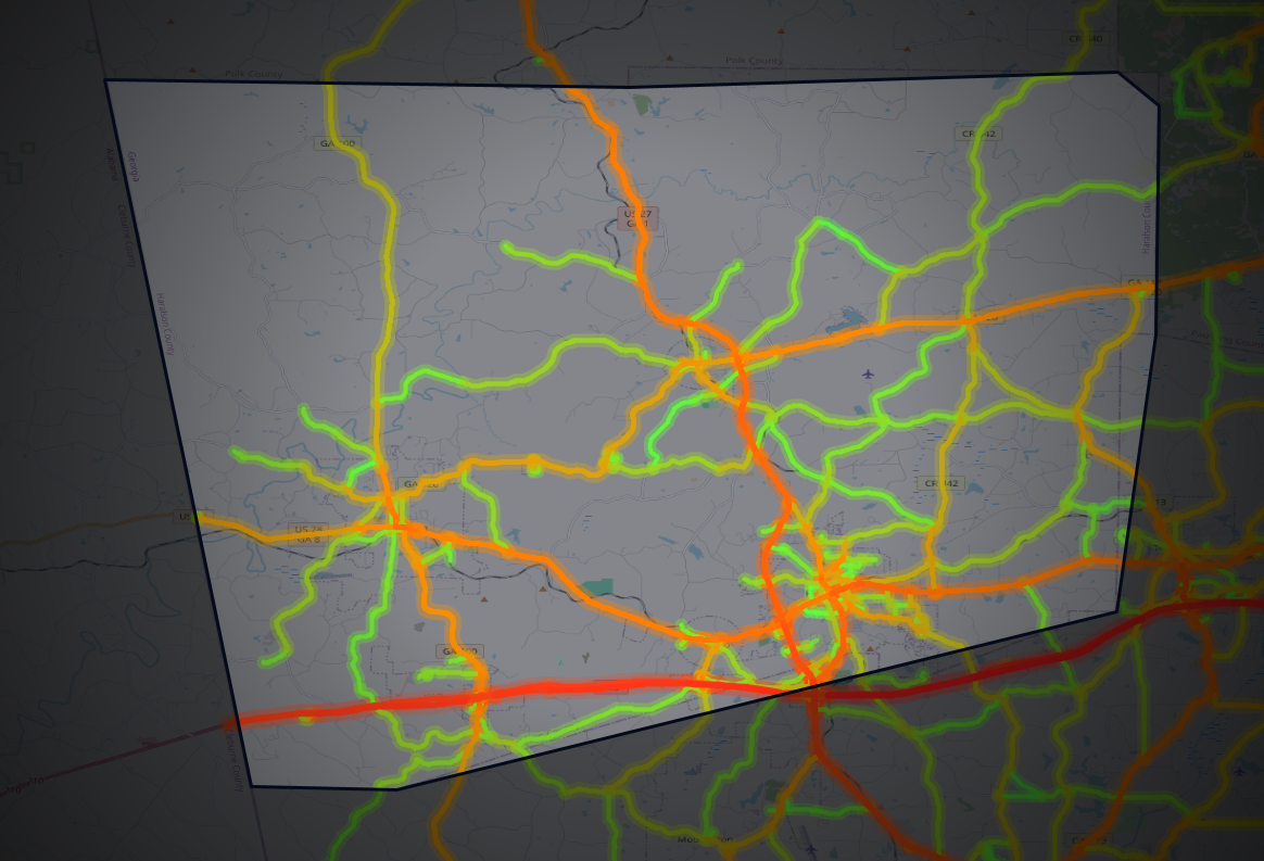 Traffic map of Haralson, Georgia