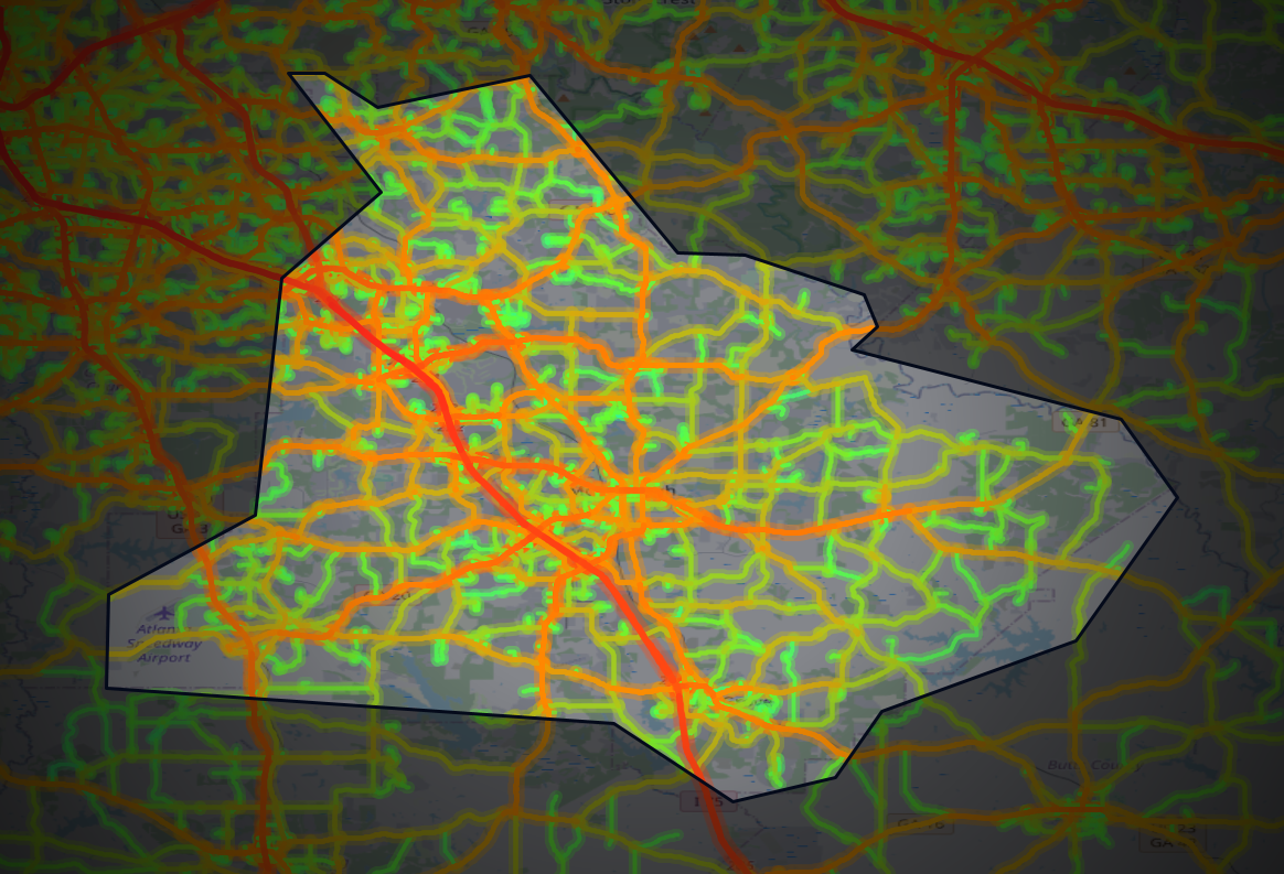 Traffic map of Henry, Georgia