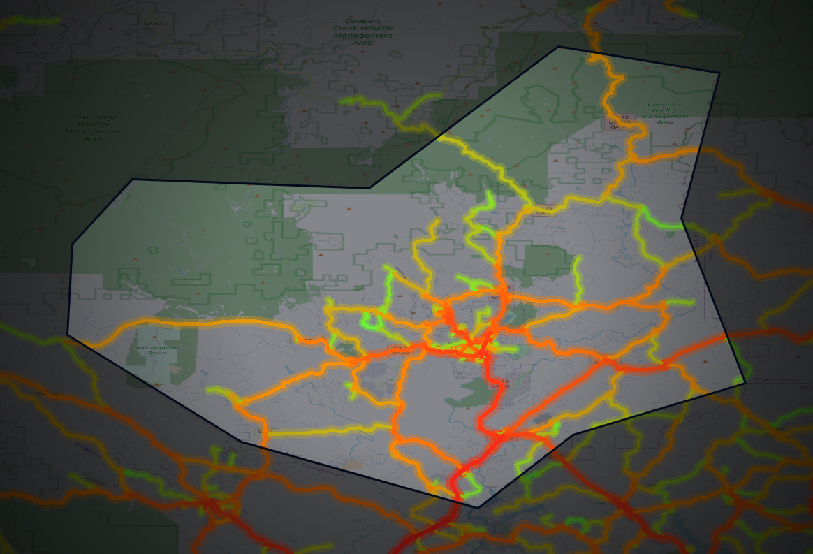 Traffic map of Lumpkin, Georgia