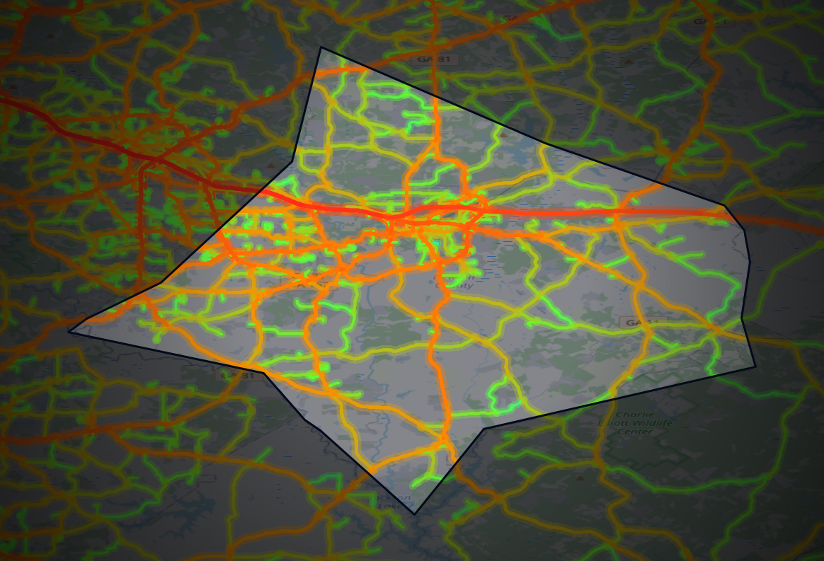 Traffic map of Newton, Georgia