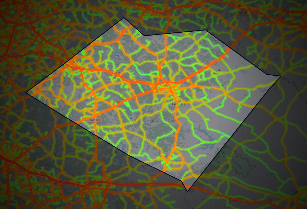 Traffic map of Walton, Georgia