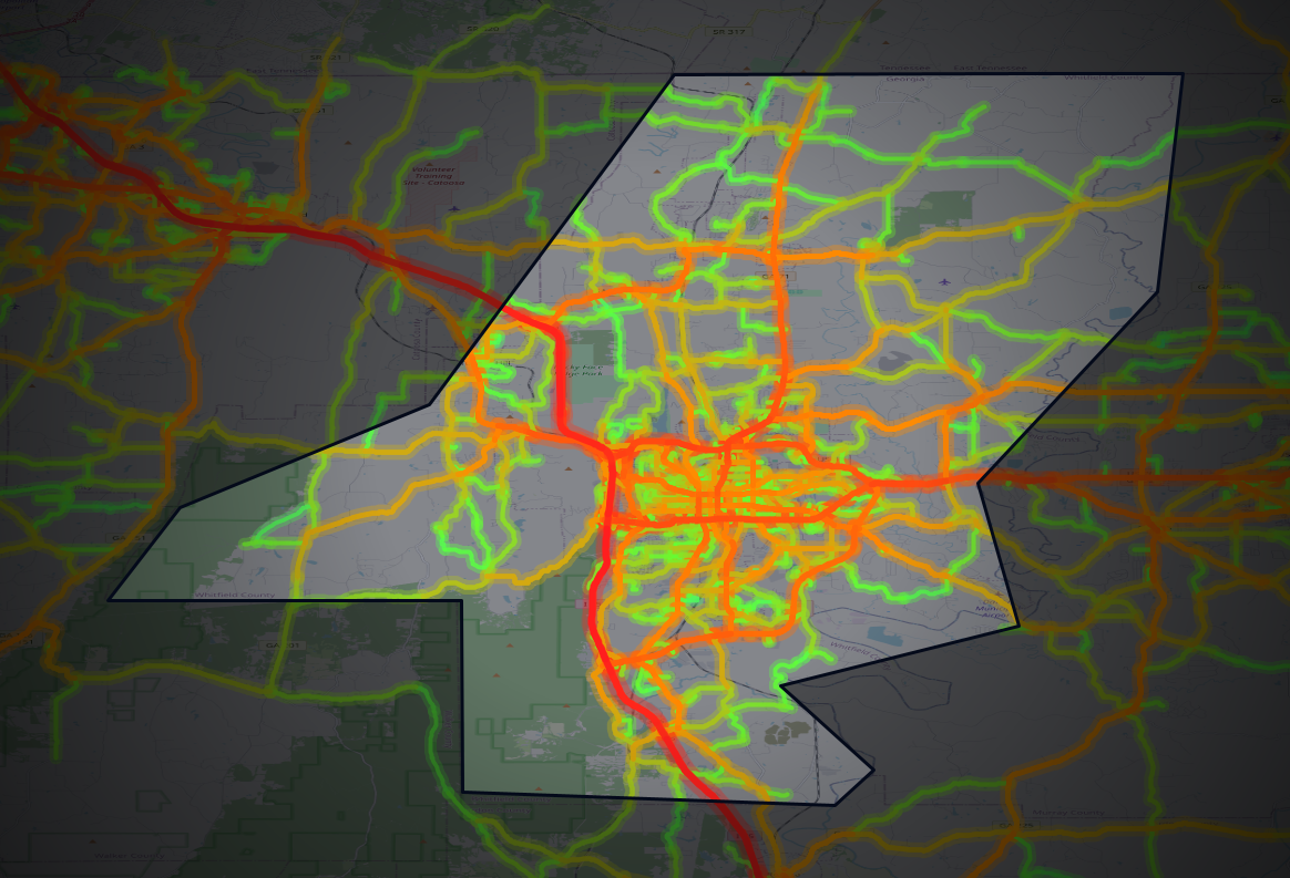 Traffic map of Whitfield, Georgia
