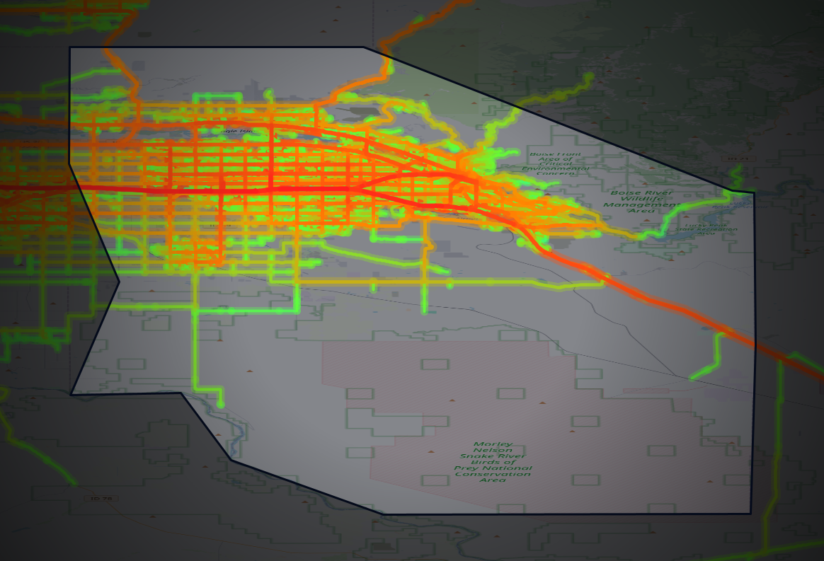 Traffic map of Ada, Idaho
