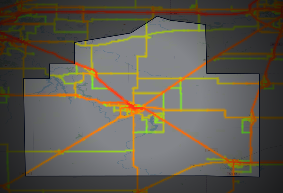 Traffic map of Christian, Illinois
