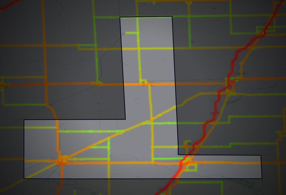 Traffic map of Ford, Illinois