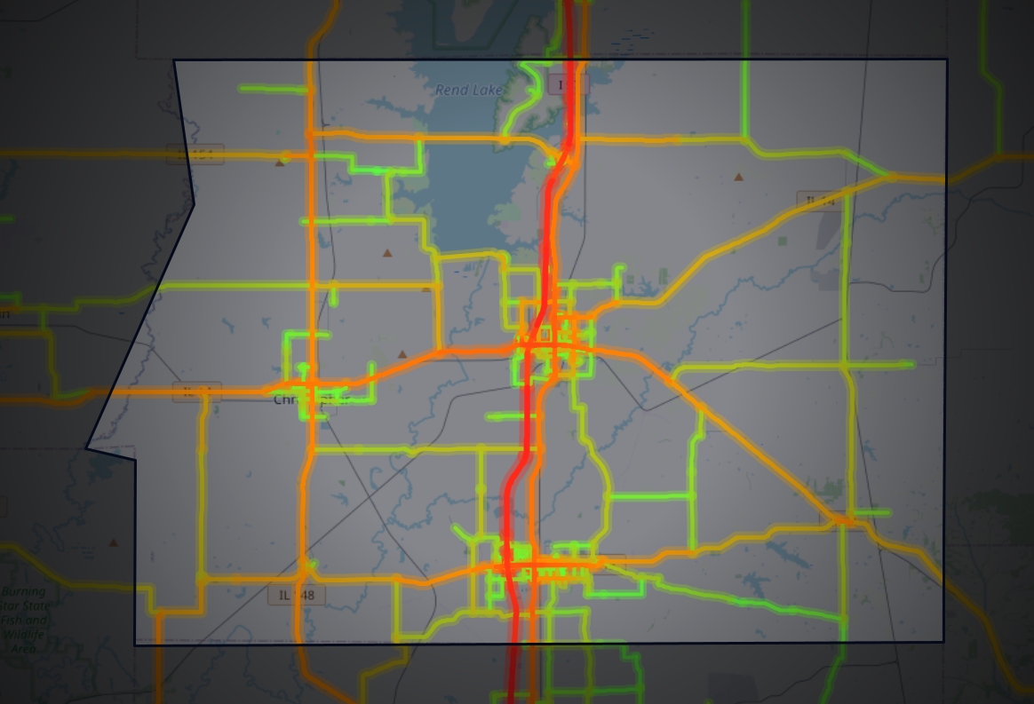 Traffic map of Franklin, Illinois