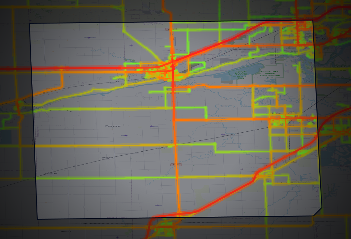 Traffic map of Grundy, Illinois
