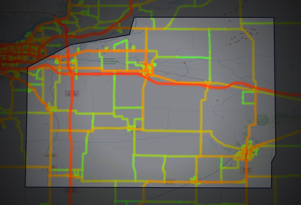 Traffic map of Henry, Illinois