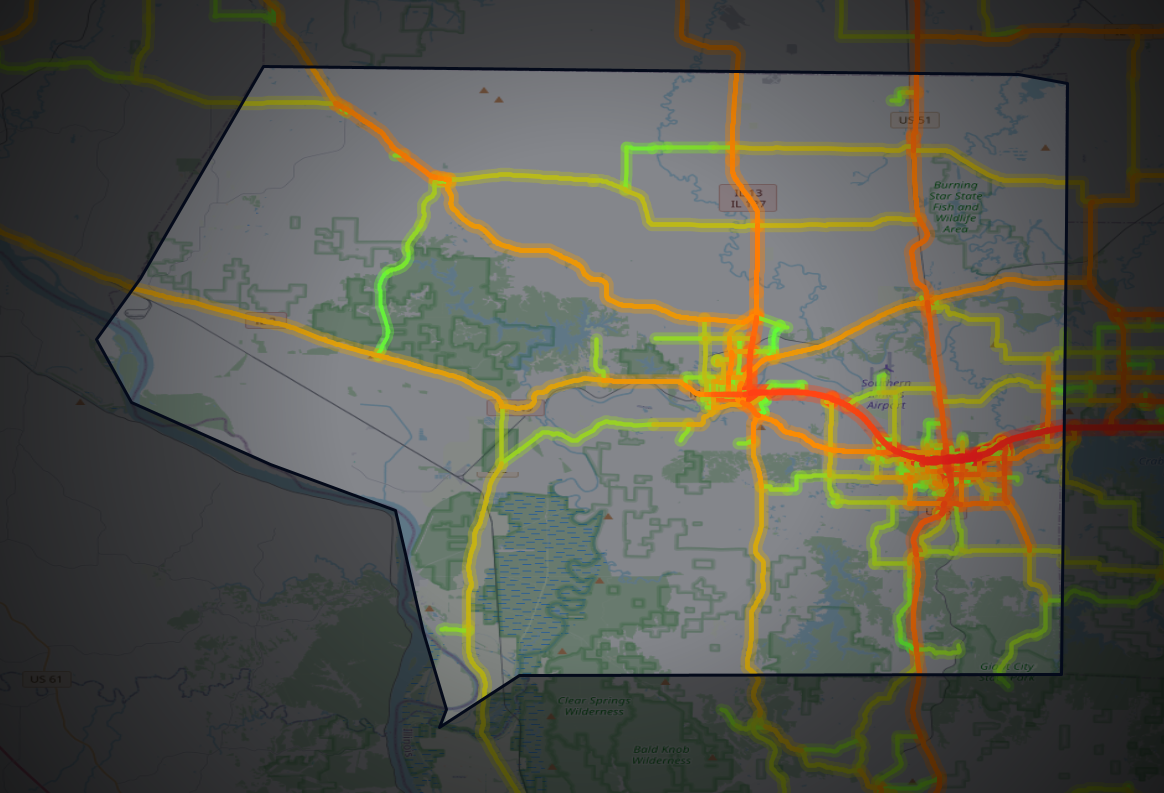 Traffic map of Jackson, Illinois