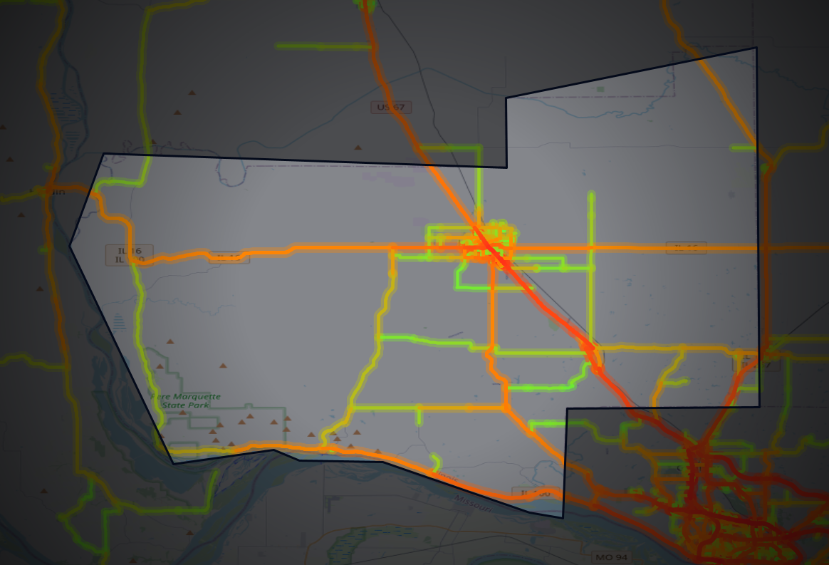 Traffic map of Jersey, Illinois