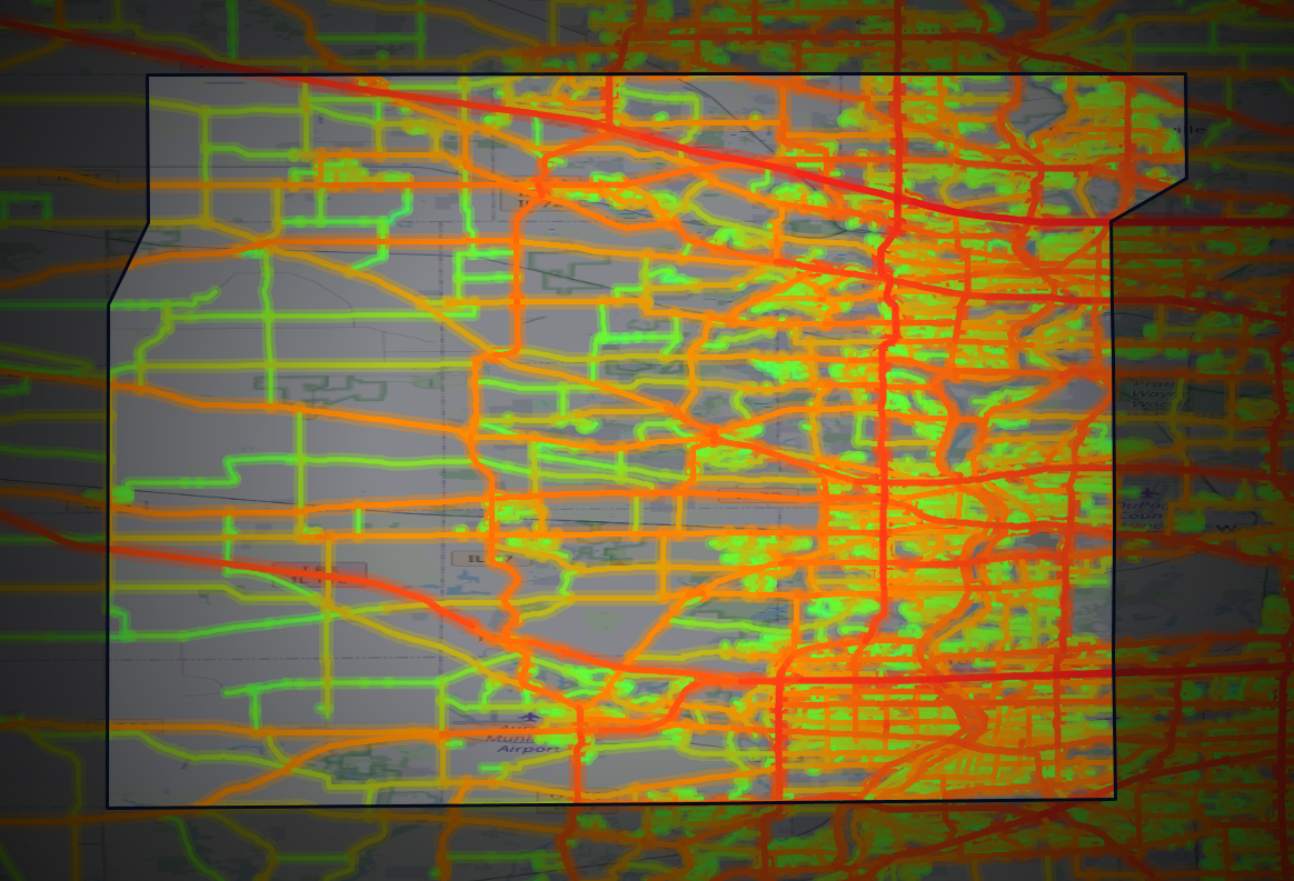 Traffic map of Kane, Illinois