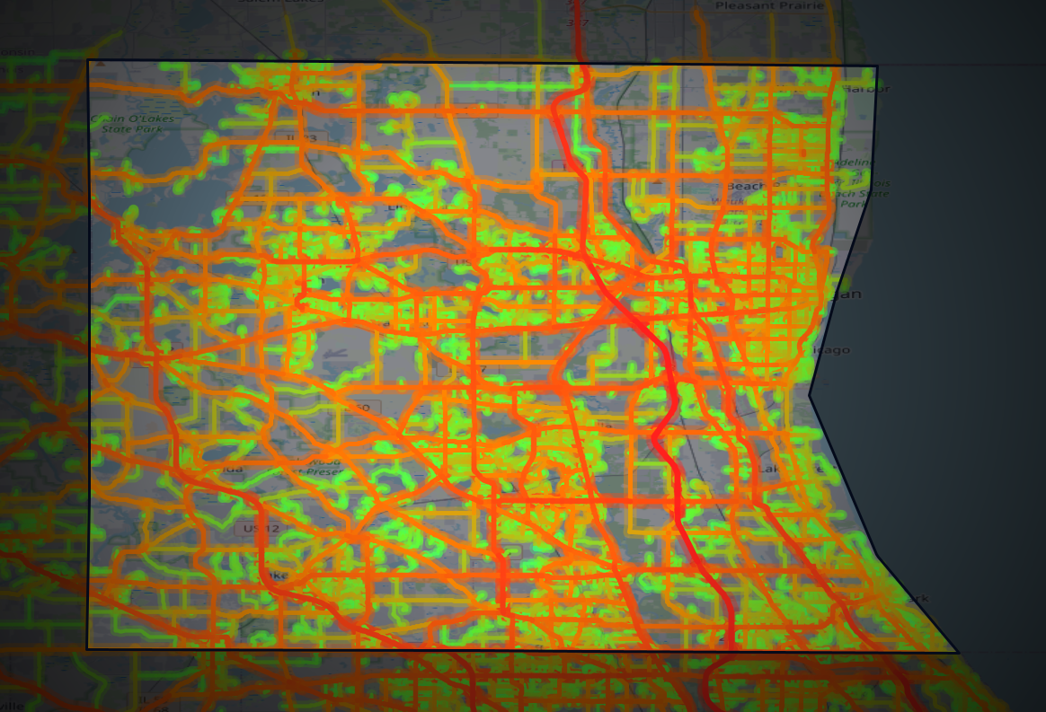 Traffic map of Lake, Illinois