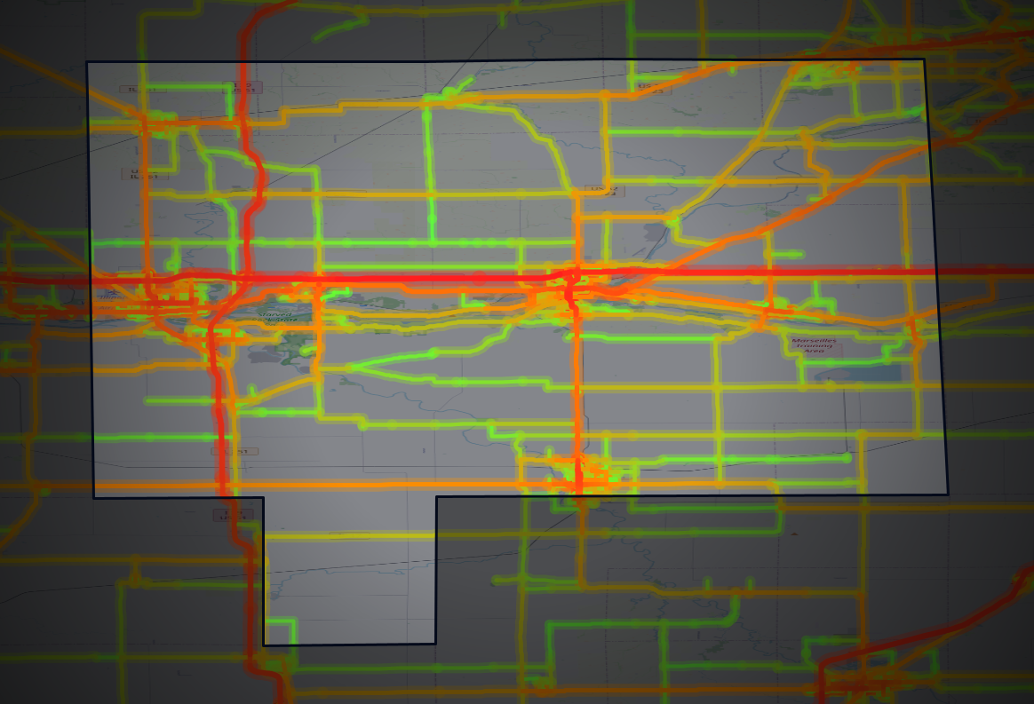 Traffic map of LaSalle, Illinois